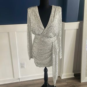 Sequence silver dress! Size L